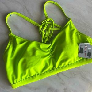 GO GOSSIP Hot NEON GREEN swimsuit Bikini Top Size MEDIUM